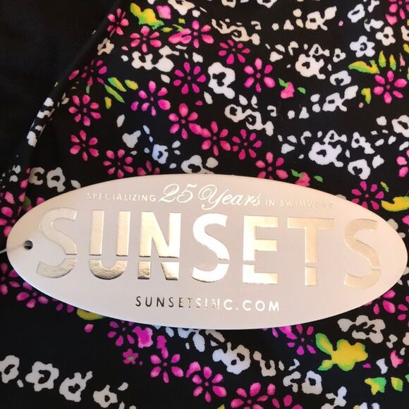 Sunsets Seamless High Waisted Hi Cut Ditsy Floral Bikini Bottoms Sz S NWT - Picture 5 of 9